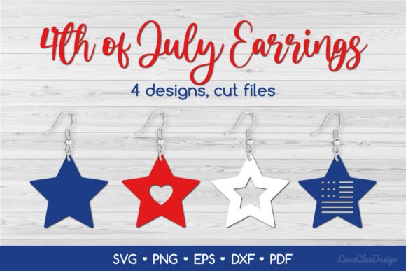 Download Star 4th of July Earrings SVG Cut Files - Svg cut files Collection